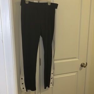 Black And White leg snap trousers